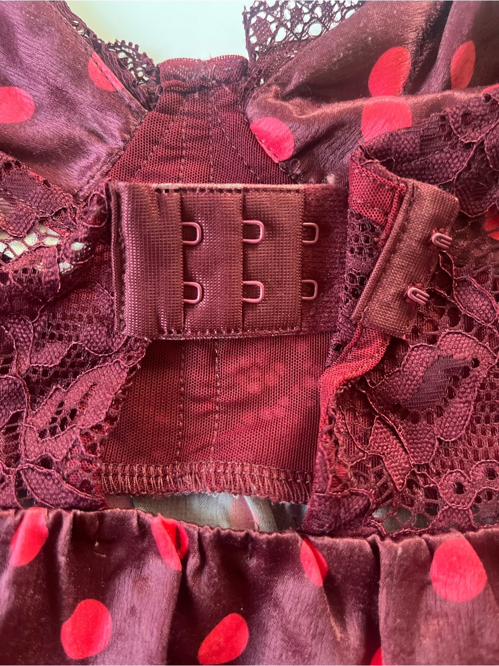 Free People Intimately "Midnight Muse" Mini Slip Dress in Wine Combo - Size M - Picture 8 of 10